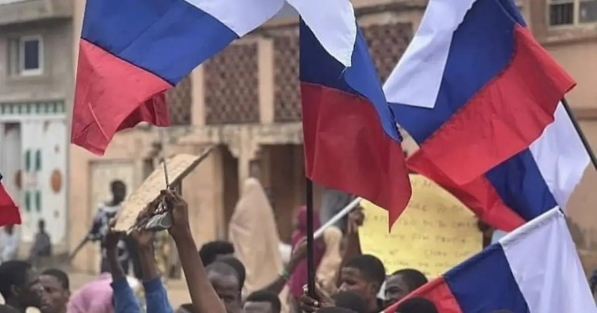 Protesters spotted with Russian flags in Abuja