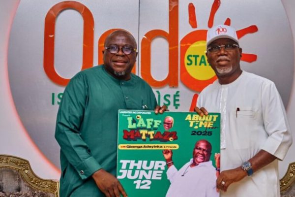 Governor Aiyedatiwa Endorses Laffmattazz with Gbenga Adeyinka in Akure